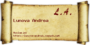 Lunova Andrea névjegykártya